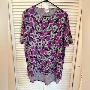 LuLaRoe Minnie Mouse Purple Disney Irma Top - XS